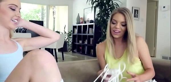  Horny teens loves getting fucked in threesome